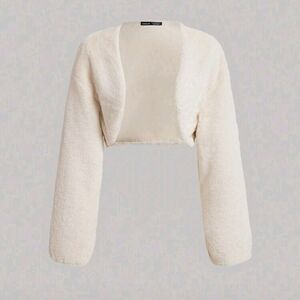 Shein Cropped Fur Cardigan